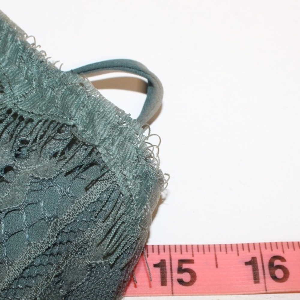 Xhilaration Lace Camisole Crop Top Smocked Back Size M Green - Picture 5 of 6
